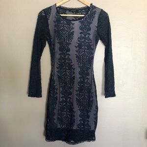 Lace long sleeve dress.